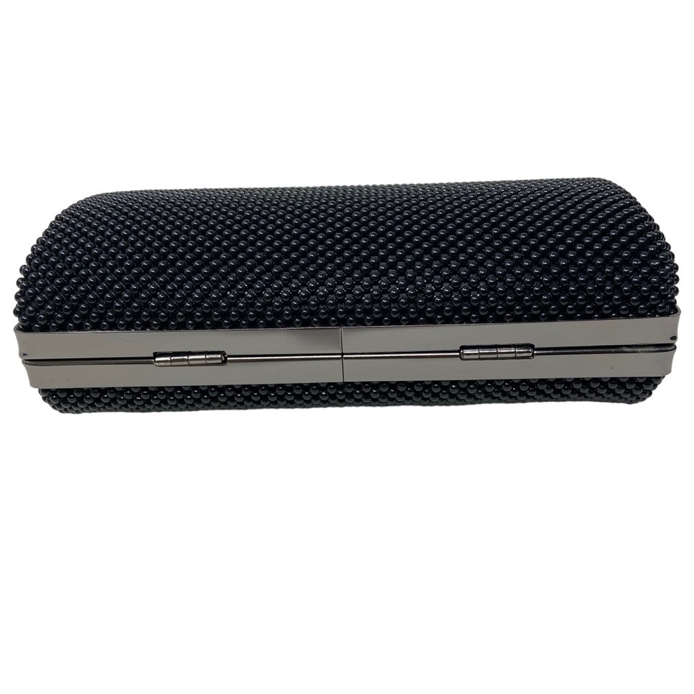 Jessica McClintock Black Beaded with Sliver Crossbody Purse | Clutch and 6.5”x4” - Picture 4 of 5